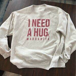 Gray Sweatshirt with Red Text